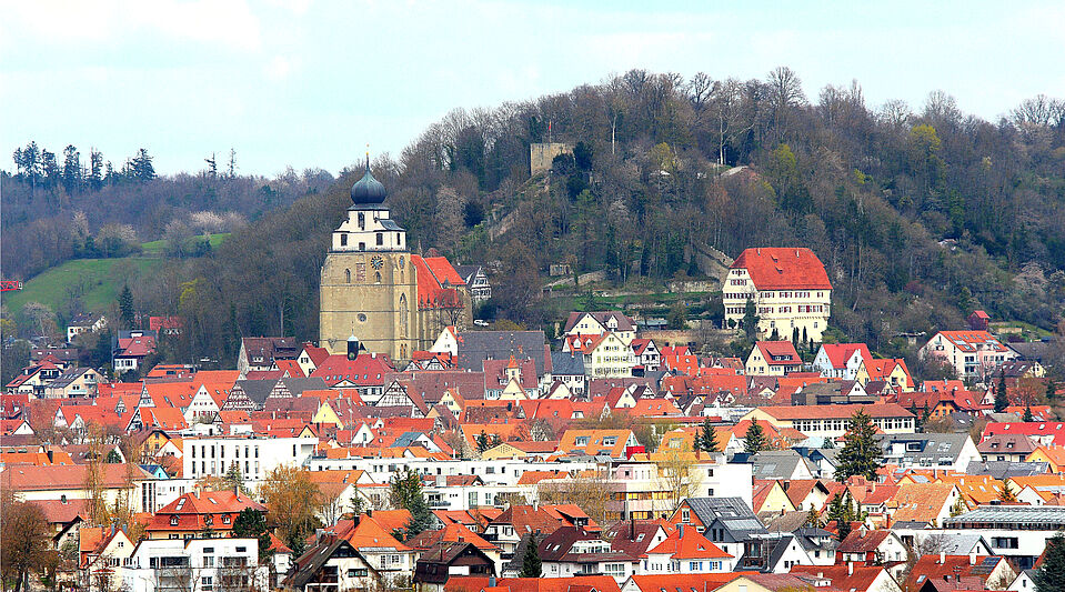 Stiftskirche Herrenberg: Blick auf Stiftskirche und Schlossberg